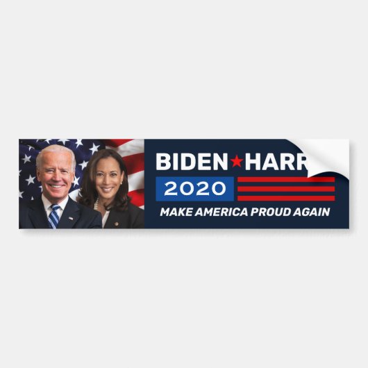 Biden Harris 2020 Patriotic Photo Custom Campaign Bumpersticker (Voorkant)