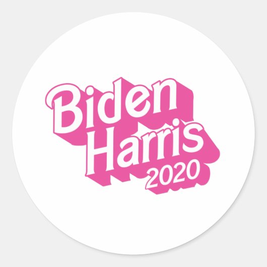 Biden Harris 2020 Pink Pride Ronde Sticker (Voorkant)