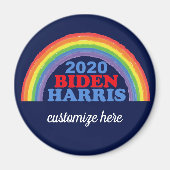 Biden Harris 2020 Rainbow Custom Magneet (Voorkant)