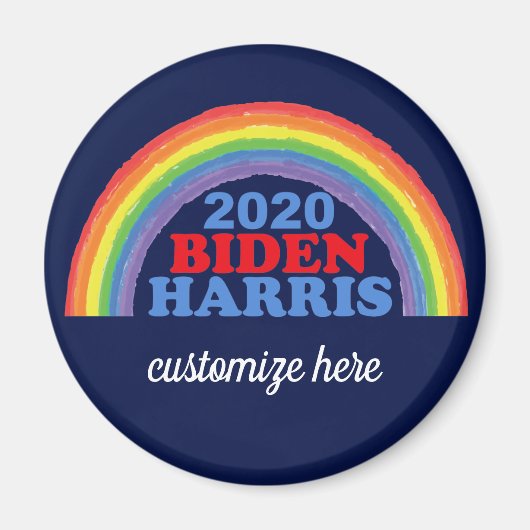 Biden Harris 2020 Rainbow Custom Magneet (Voorkant)