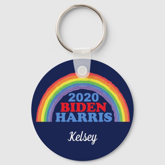 Biden Harris 2020 Rainbow Custom Sleutelhanger (Voorkant)