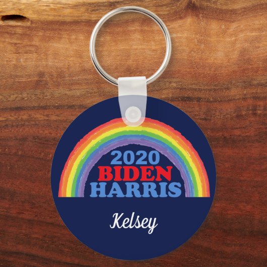 Biden Harris 2020 Rainbow Custom Sleutelhanger (Voorkant)