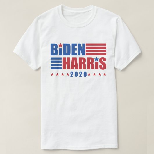 Biden/Harris 2020 Red White Blue Stars Stripes T-shirt (Design voorkant)