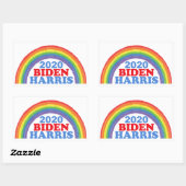 Biden Harris 2020 Regenboog Rechthoekige Sticker (Vel)