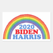 Biden Harris 2020 Regenboog Rechthoekige Sticker (Voorkant)