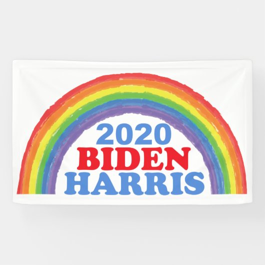 Biden Harris 2020 Regenboog Spandoek (Horizontaal)