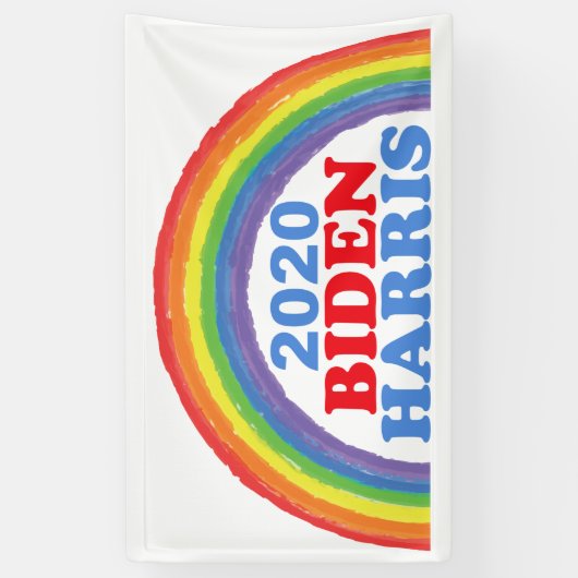 Biden Harris 2020 Regenboog Spandoek (Verticaal)