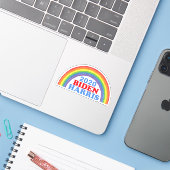 Biden Harris 2020 Regenboog Sticker (Laptop met iPhone)