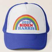 Biden Harris 2020 Regenboog Trucker Pet (Voorkant)