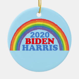 Biden Harris 2020 Regenboogkerst Keramisch Ornament