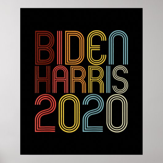 Biden Harris 2020 Retro  Grafisch Raglan Poster (Voorkant)