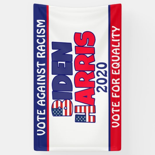 Biden Harris 2020 Stemmen tegen Racisme Banner (Verticaal)