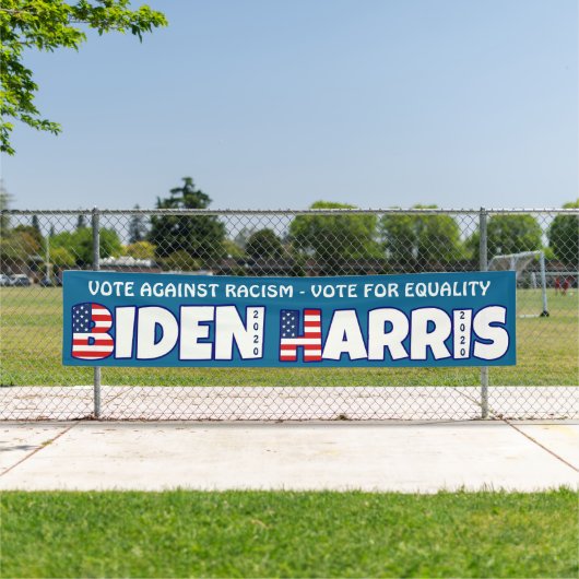 Biden Harris 2020 Stemmen tegen Racisme Spandoek (Insitu)