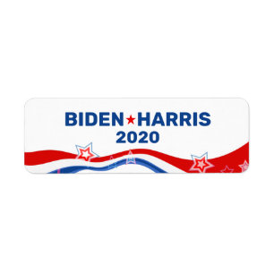 Biden Harris 2020-tekst en VS-vlag Etiket