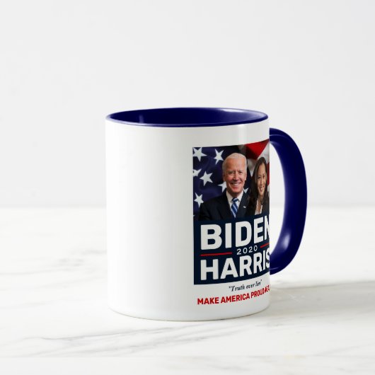 Biden Harris 2020 Truth over Lies Photo Two-Tone Mok (Voorkant rechts)