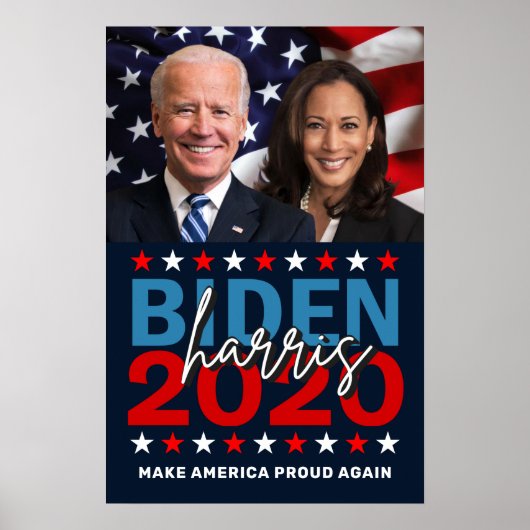 Biden Harris 2020 Verkiezingsfoto van patriottisch Poster (Voorkant)