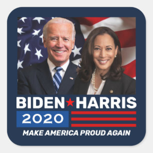 Biden Harris 2020 Verkiezingsfoto van patriottisch Vierkante Sticker