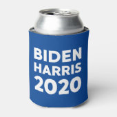 Biden Harris 2020 vetgedrukte witte tekst over bla Blikjeskoeler (Blikje Voorkant)