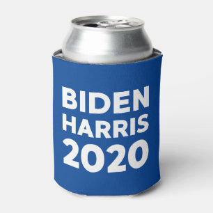 Biden Harris 2020 vetgedrukte witte tekst over bla Blikjeskoeler