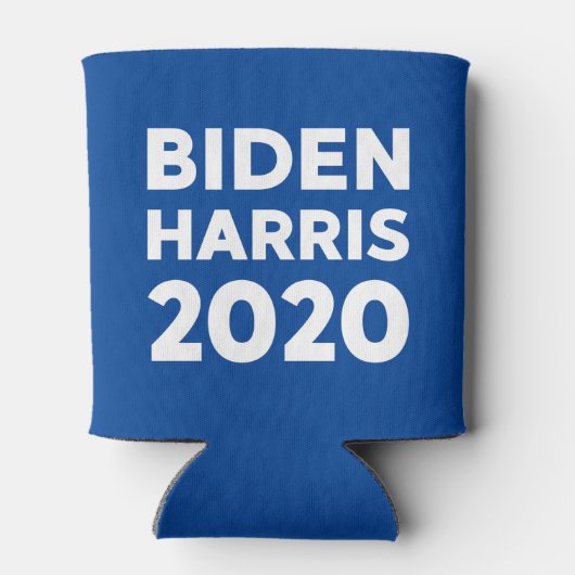 Biden Harris 2020 vetgedrukte witte tekst over bla Blikjeskoeler (Achterkant)