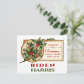 Biden/Harris 2020 Vintage kerstFloral Feestdagenkaart (Staand voorkant)