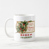Biden/Harris 2020 Vintage kerstFloral Koffiemok (Links)