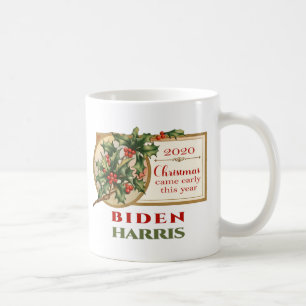 Biden/Harris 2020 Vintage kerstFloral Koffiemok
