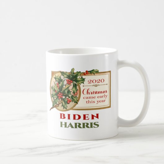 Biden/Harris 2020 Vintage kerstFloral Koffiemok (Rechts)