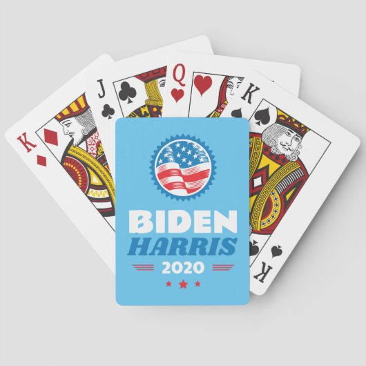 Biden Harris 2020 Vlagzegel Licht Blauw Pokerkaarten (Achterkant)