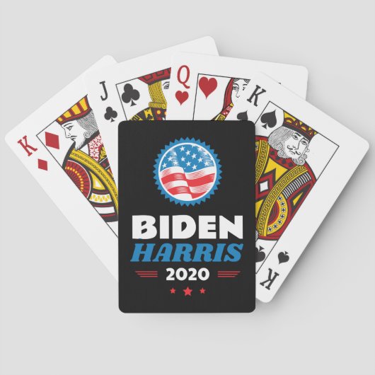 Biden Harris 2020 - Vlagzegel zwart Pokerkaarten (Achterkant)