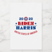 Biden Harris 2020 Voedselcontainer Etiket (Enkel label)