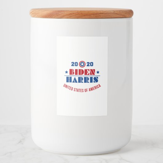 Biden Harris 2020 Voedselcontainer Etiket (Voorkant)