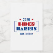 Biden Harris 2020 Voedselcontainer Etiket (Enkel label)