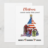 Biden/Harris 2020 Vroeg Kerstboom/Kadotjes Feestdagenkaart (Voorkant / Achterkant)