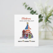 Biden/Harris 2020 Vroege kerstboom/Cadeaus Feestdagenkaart (Staand voorkant)