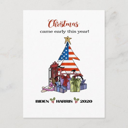 Biden/Harris 2020 Vroege kerstboom/Cadeaus Feestdagenkaart (Voorkant)