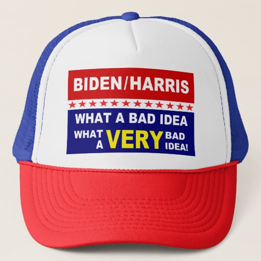 Biden Harris 2020 wat een slecht idee Trucker Pet (Voorkant)