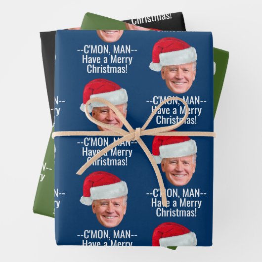 Biden Harris 2024 2020 - Joe Santa Hat - C'mon Man Inpakpapier Vel (In situ)