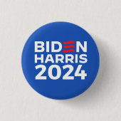 Biden Harris 2024 Blauw Ronde Button 3,2 Cm (Voorkant)