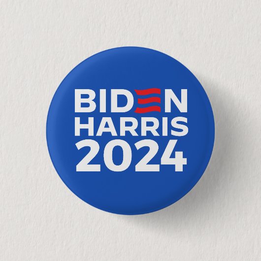 Biden Harris 2024 Blauw Ronde Button 3,2 Cm (Voorkant)