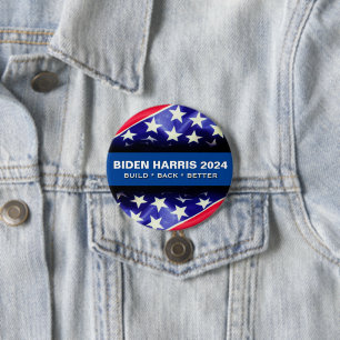 Biden Harris 2024 BUILD BACK BETER Ronde Button