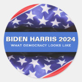 BIDEN HARRIS 2024 Democratie Campagne Ronde Sticker (Voorkant)