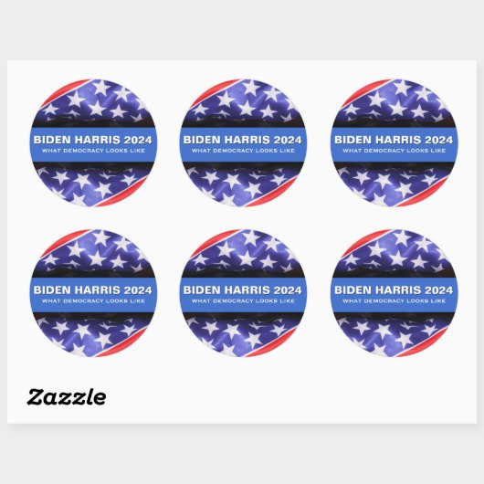 BIDEN HARRIS 2024 Democratie Campagne Ronde Sticker (Vel)