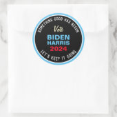BIDEN HARRIS 2024 GA ZO DOOR RONDE STICKER (Tas)