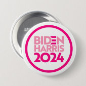 Biden Harris 2024 in Roze Ronde Button 7,6 Cm (Voorkant /achterkant)