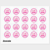 Biden Harris 2024 in Roze Ronde Sticker (Vel)