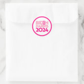 Biden Harris 2024 in Roze Ronde Sticker (Tas)