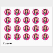 Biden Harris 2024 in Roze Ronde Sticker (Vel)