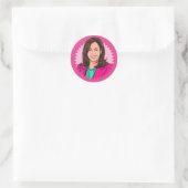 Biden Harris 2024 in Roze Ronde Sticker (Tas)