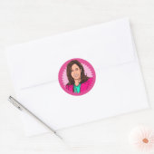 Biden Harris 2024 in Roze Ronde Sticker (Envelop)